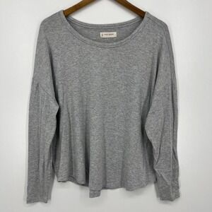 Lucky Brand Sweatshirt Women's Size L Gray‎ Wide Neck Loose Fit Cotton Blend
